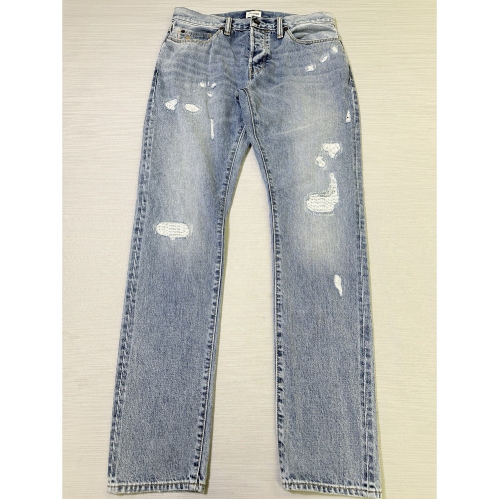 Todd Snyder Selvedge Jeans Mens 32x34 Blue Straight Leg 12.5 oz Distressed Faded